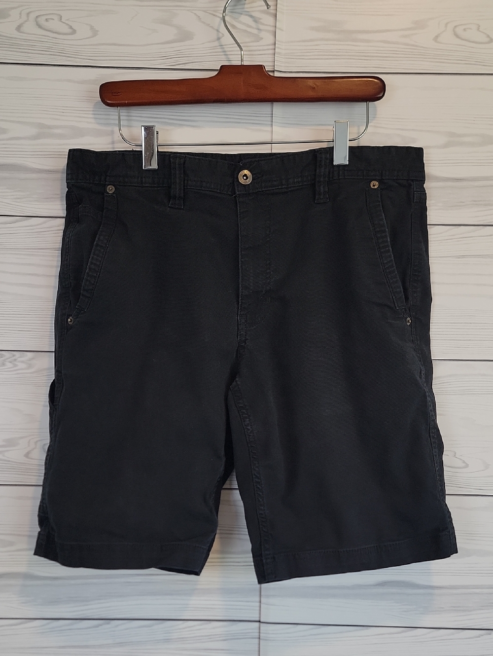 Eddie Bauer Men's Canvas Utility Shorts - Black Size Waist 34"